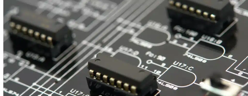 Close-up of a PCB